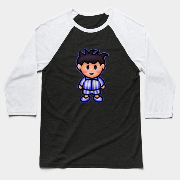 Ness in Pajamas Baseball T-Shirt by Kari Likelikes